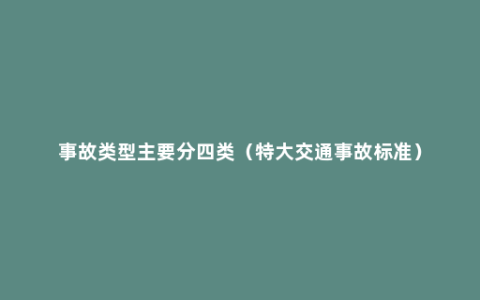 事故类型主要分四类（特大交通事故标准）