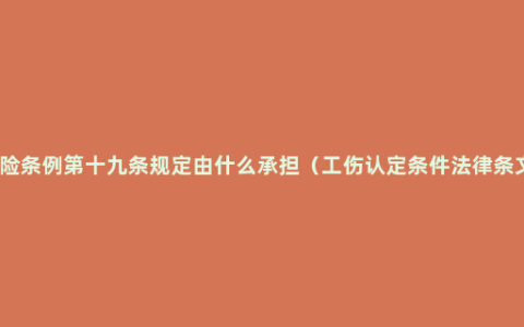 工伤保险条例第十九条规定由什么承担（工伤认定条件法律条文解读）