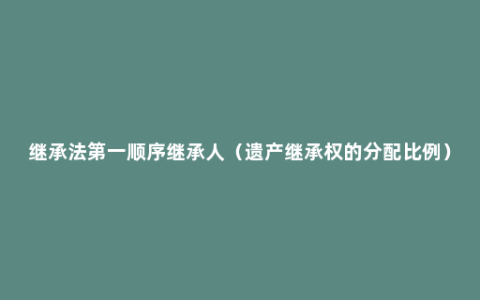 继承法第一顺序继承人（遗产继承权的分配比例）