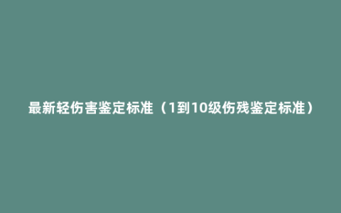 最新轻伤害鉴定标准（1到10级伤残鉴定标准）