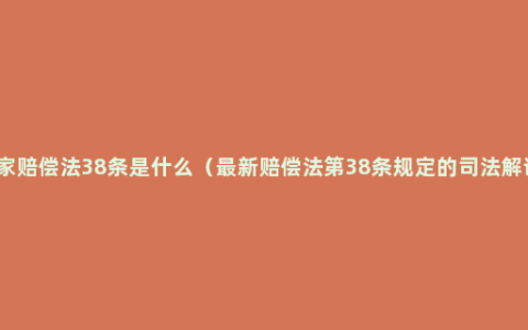 国家赔偿法38条是什么（最新赔偿法第38条规定的司法解读）