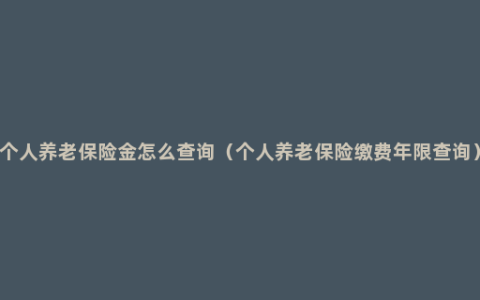 个人养老保险金怎么查询（个人养老保险缴费年限查询）