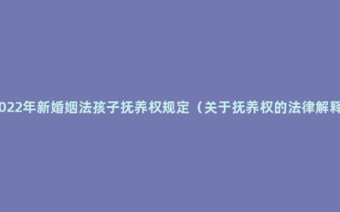 2022年新婚姻法孩子抚养权规定（关于抚养权的法律解释）