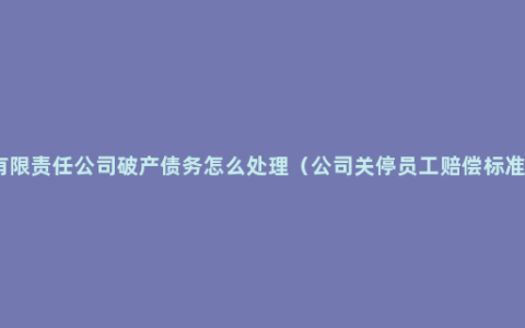 有限责任公司破产债务怎么处理（公司关停员工赔偿标准）