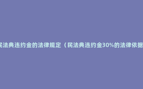 民法典违约金的法律规定（民法典违约金30%的法律依据）