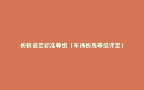 伤情鉴定标准等级（车祸伤残等级评定）