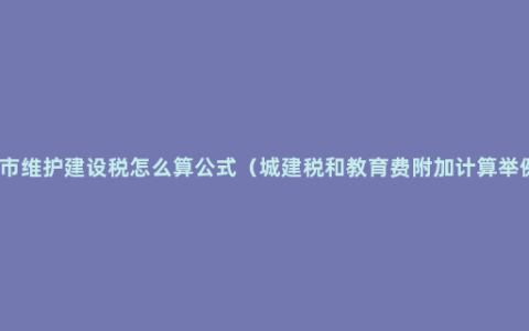 城市维护建设税怎么算公式（城建税和教育费附加计算举例）