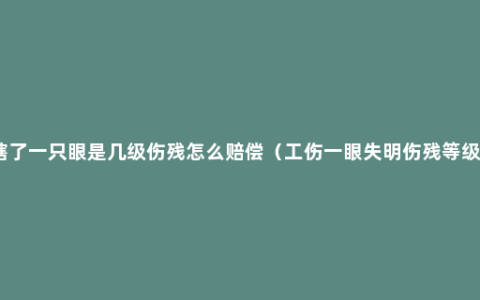 瞎了一只眼是几级伤残怎么赔偿（工伤一眼失明伤残等级）