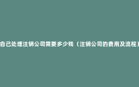 自己处理注销公司需要多少钱（注销公司的费用及流程）