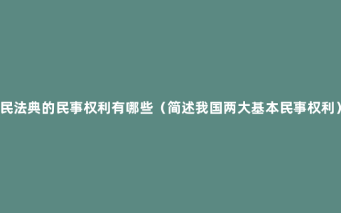 民法典的民事权利有哪些（简述我国两大基本民事权利）