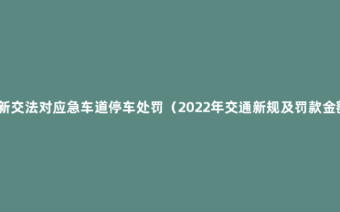 最新交法对应急车道停车处罚（2022年交通新规及罚款金额）