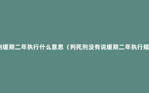 死刑缓期二年执行什么意思（判死刑没有说缓期二年执行规定）