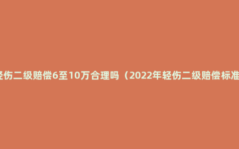 轻伤二级赔偿6至10万合理吗（2022年轻伤二级赔偿标准）