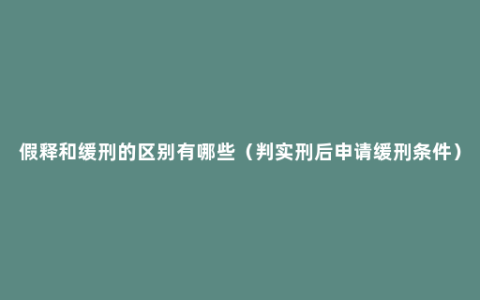 假释和缓刑的区别有哪些（判实刑后申请缓刑条件）