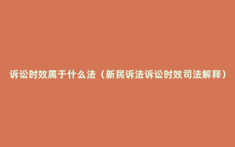 诉讼时效属于什么法（新民诉法诉讼时效司法解释）