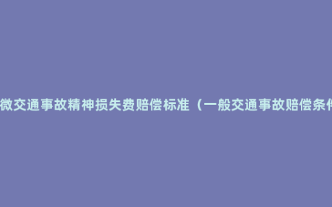 轻微交通事故精神损失费赔偿标准（一般交通事故赔偿条件）