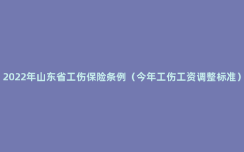 2022年山东省工伤保险条例（今年工伤工资调整标准）