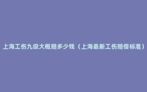 上海工伤九级大概赔多少钱（上海最新工伤赔偿标准）