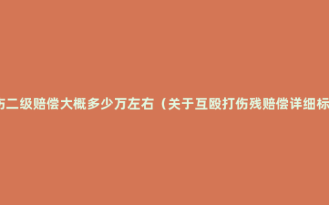 重伤二级赔偿大概多少万左右（关于互殴打伤残赔偿详细标准）