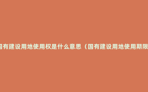 国有建设用地使用权是什么意思（国有建设用地使用期限）