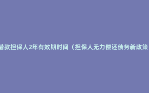 借款担保人2年有效期时间（担保人无力偿还债务新政策）