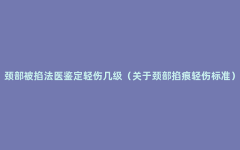 颈部被掐法医鉴定轻伤几级（关于颈部掐痕轻伤标准）