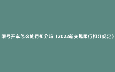 限号开车怎么处罚扣分吗（2022新交规限行扣分规定）