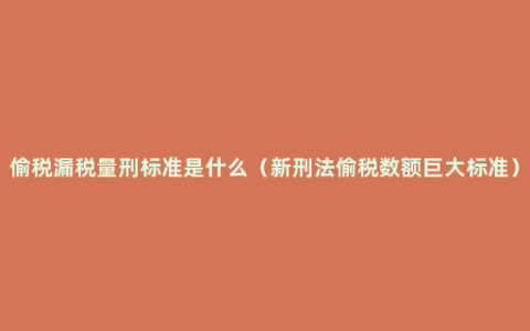 偷税漏税量刑标准是什么（新刑法偷税数额巨大标准）