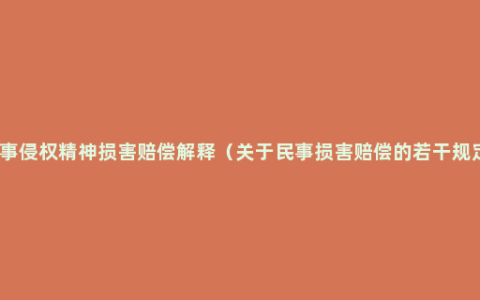 民事侵权精神损害赔偿解释（关于民事损害赔偿的若干规定）