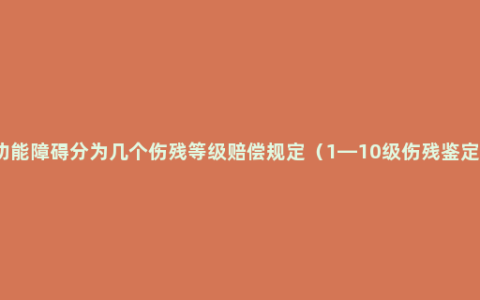 劳动功能障碍分为几个伤残等级赔偿规定（1—10级伤残鉴定标准）