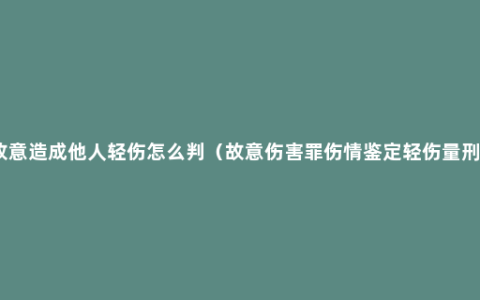 故意造成他人轻伤怎么判（故意伤害罪伤情鉴定轻伤量刑）