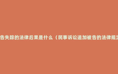 宣告失踪的法律后果是什么（民事诉讼追加被告的法律规定）