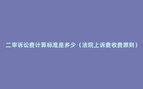 二审诉讼费计算标准是多少（法院上诉费收费原则）