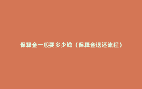 保释金一般要多少钱（保释金退还流程）