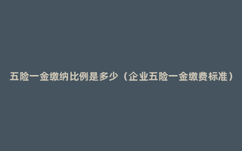 五险一金缴纳比例是多少（企业五险一金缴费标准）