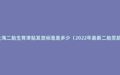 上海二胎生育津贴发放标准是多少（2022年最新二胎奖励）