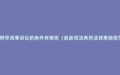 刑事附带民事诉讼的条件有哪些（最新民法典刑法民事赔偿范围）