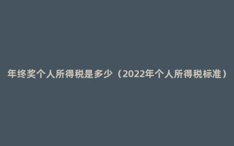 年终奖个人所得税是多少（2022年个人所得税标准）