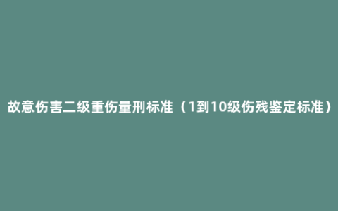 故意伤害二级重伤量刑标准（1到10级伤残鉴定标准）