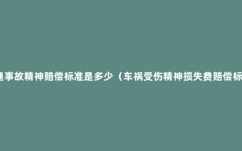 交通事故精神赔偿标准是多少（车祸受伤精神损失费赔偿标准）