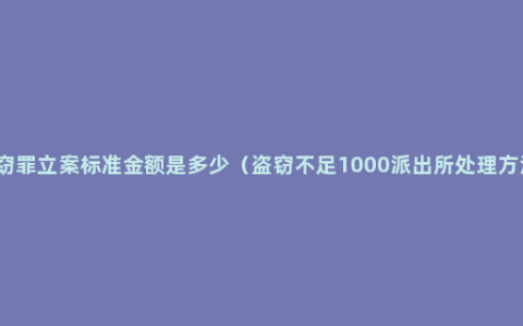 盗窃罪立案标准金额是多少（盗窃不足1000派出所处理方法）