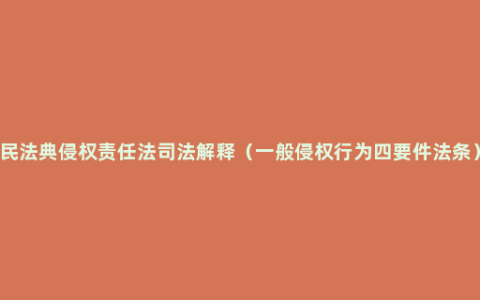 民法典侵权责任法司法解释（一般侵权行为四要件法条）